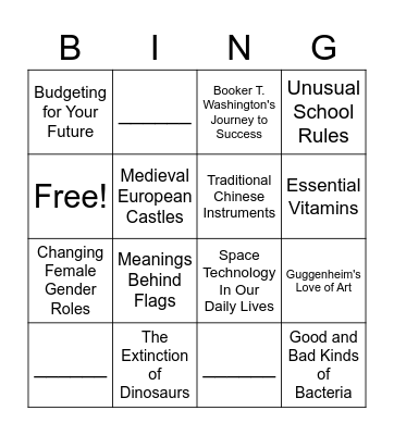C1 Tera Review Bingo! Bingo Card