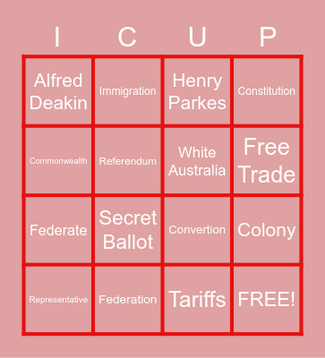 Federation Bingo Card