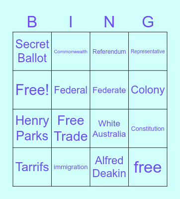 Federation Bingo Card