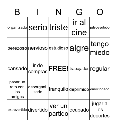 Unidad Preliminar Bingo Card