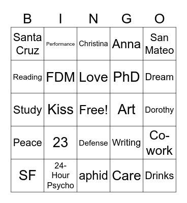 Test Bingo Card