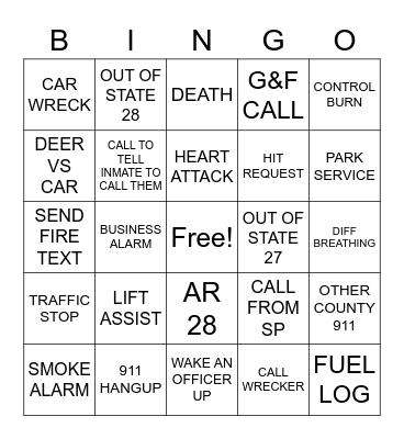 CALLS Bingo Card