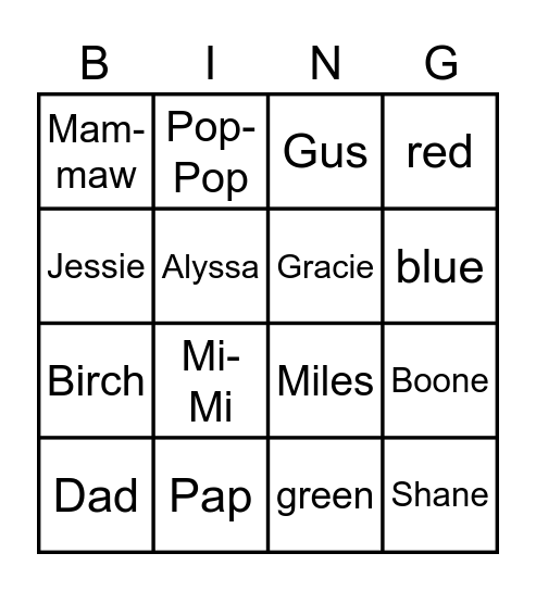 Bingo Card