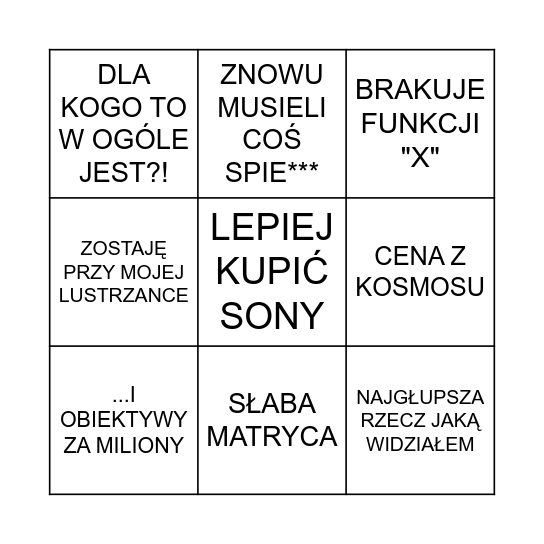 Premiera nowego Canona Bingo Card