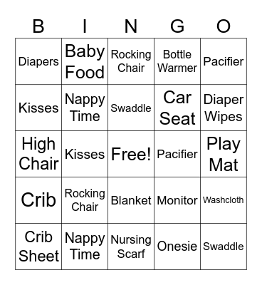 Lauren’s Baby Bingo! Bingo Card