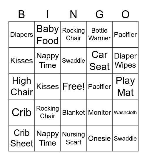 Lauren’s Baby Bingo! Bingo Card