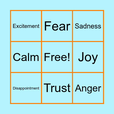 Feelings Music Bingo Card