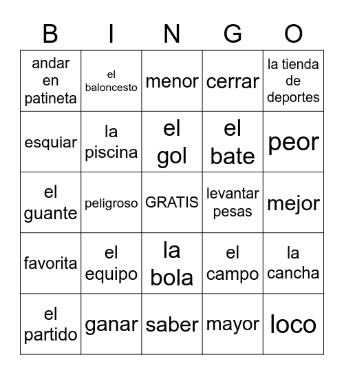 BINGO 3.2 Bingo Card