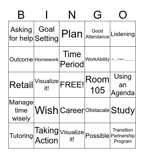 WOOP BINGO Card
