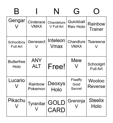 Fusion Strike Bingo! Bingo Card