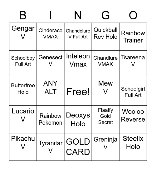 Fusion Strike Bingo! Bingo Card