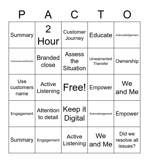 One Resolution Bingo Card