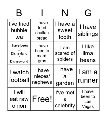 Hello Bingo Card