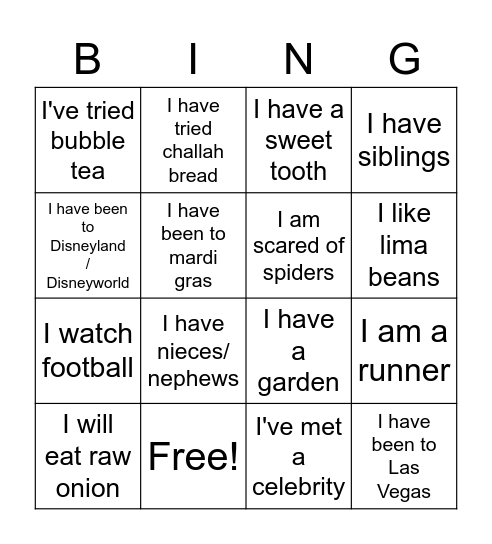 Hello Bingo Card