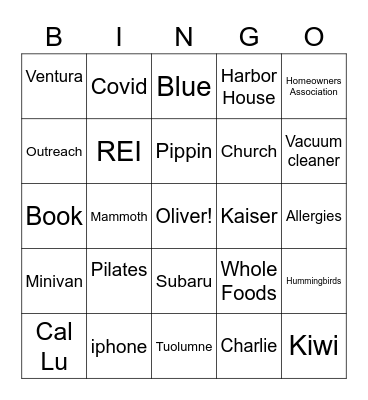 Yvonne's birthday bingo Card