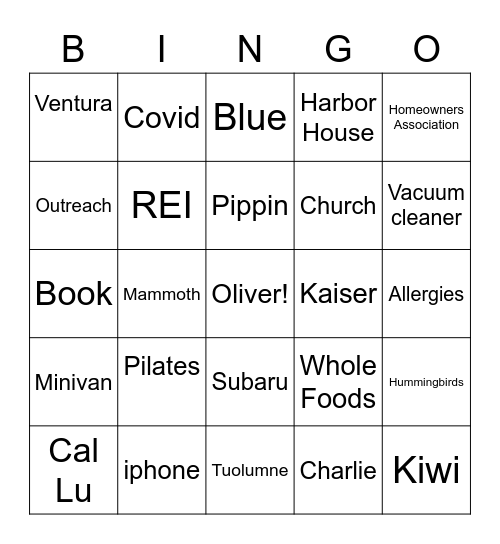 Yvonne's birthday bingo Card