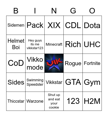 Vikkstar123 Bingo Card