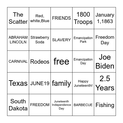 JUNETEENTH BINGO Card