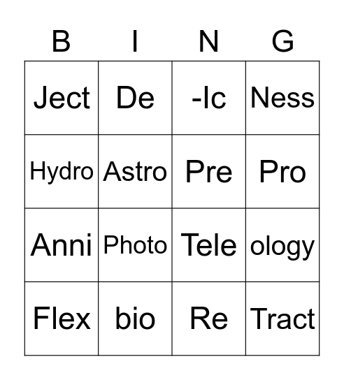 Jacob's awesome bingo board Bingo Card