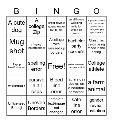CC Bingo Card