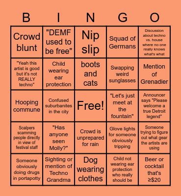 Movement 2022 Bingo Card