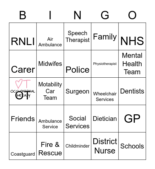 The People & Places That Help Us (Shelley's Suggestion) Bingo Card