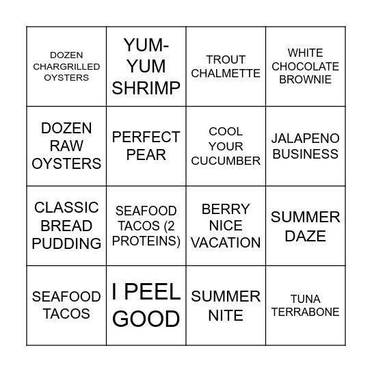 Bingo Card