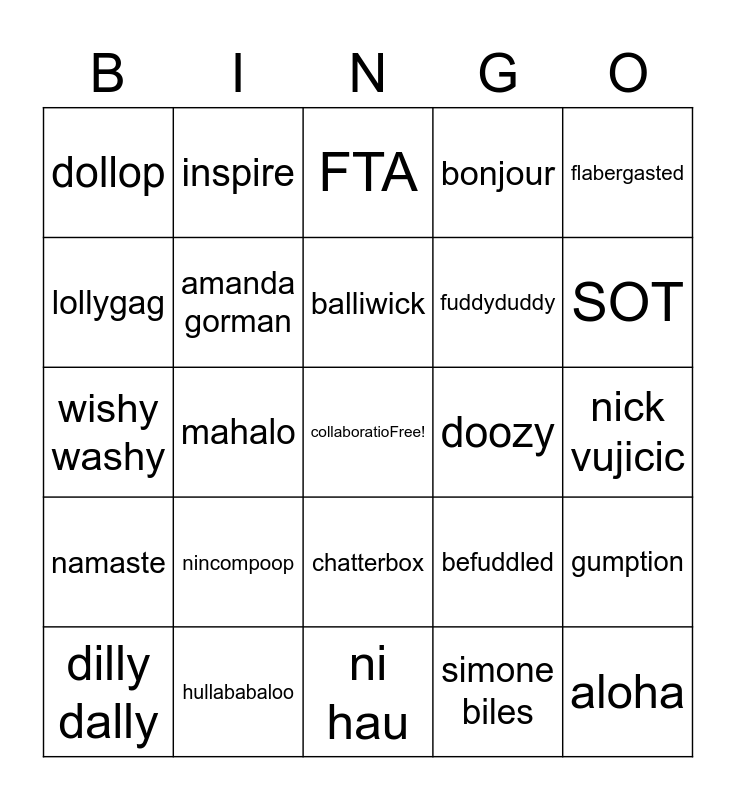 Sea Otter Bingo May 22 ,2022 Bingo Card