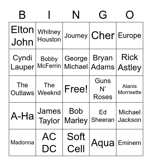 Music 02 Bingo Card