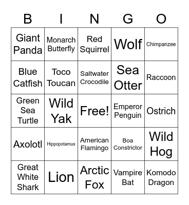 Ecology Jeopardy Bingo Card