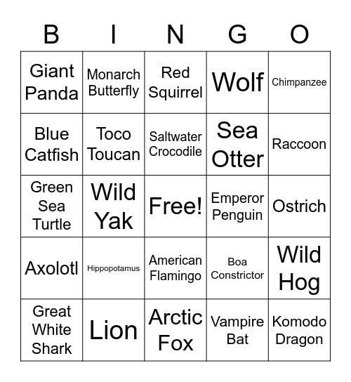 Ecology Jeopardy Bingo Card