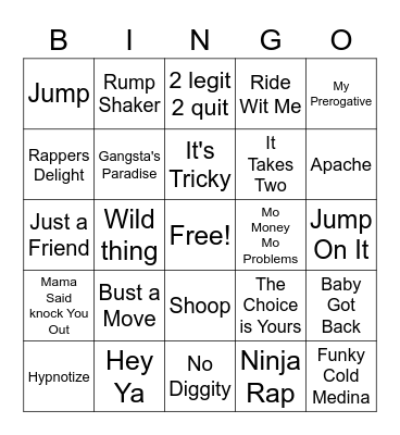 OLD SCHOOL Bingo Card