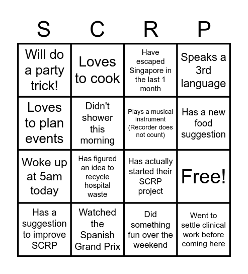 Find someone who... Bingo Card