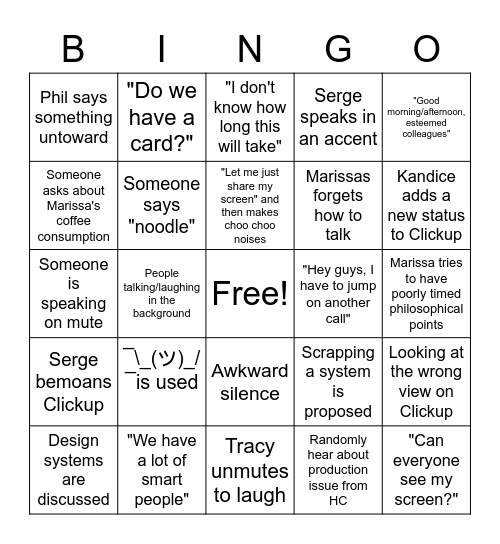 ECG Bingo Card