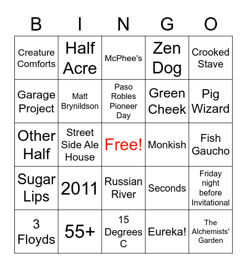 FW INVITATIONAL BINGO Card