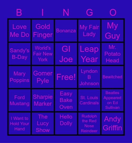 SANDY'S BDAY BINGO! Bingo Card
