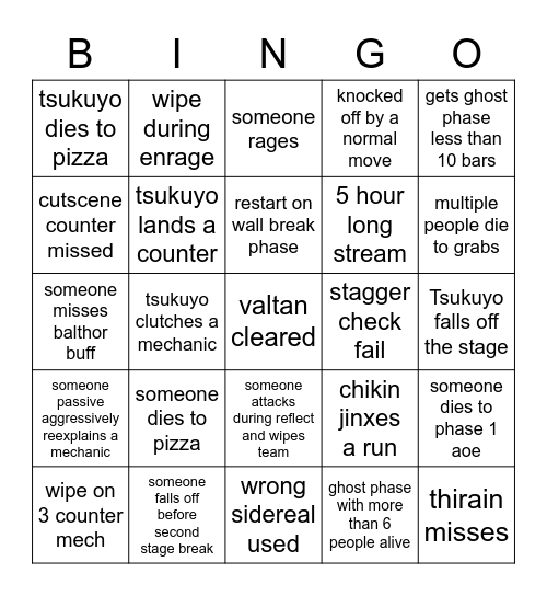 tsukuyo valtan bingo Card