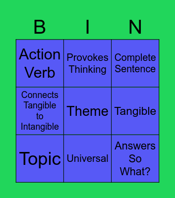 THEME BINGO Card