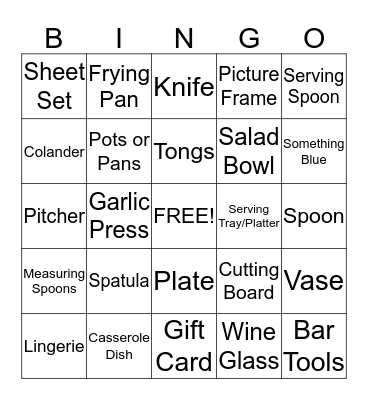 Christine's Bridal B-I-N-G-O Bingo Card