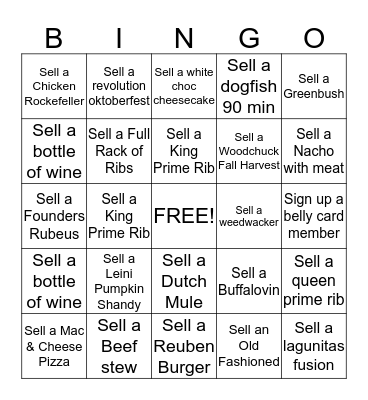Server Bingo Card