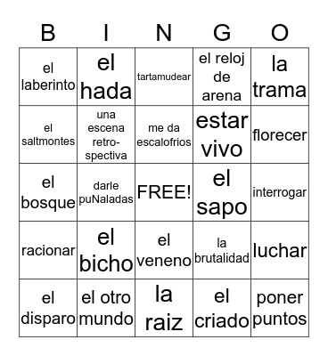 El Laberinto del Fauno Bingo Card