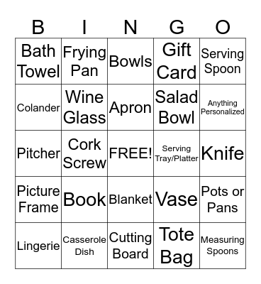 Christine's Bridal B-I-N-G-O Bingo Card