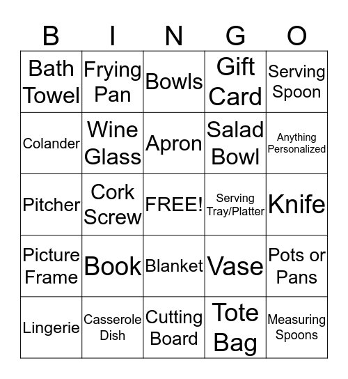 Christine's Bridal B-I-N-G-O Bingo Card