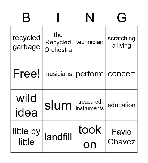 L7 Bingo Card