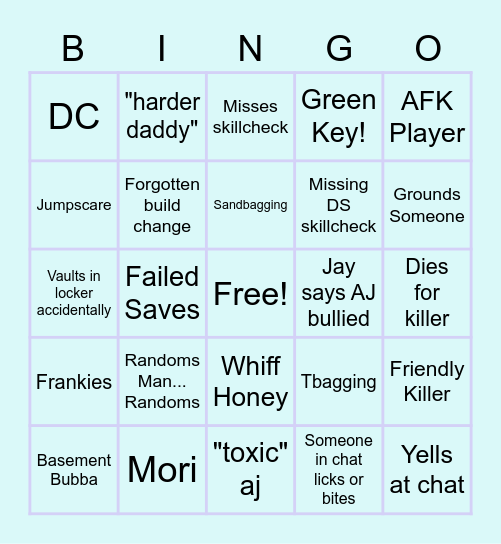 HonneyBeann Bingo Card