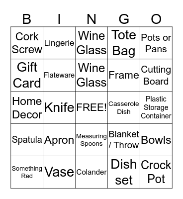 Christine's Bridal B-I-N-G-O Bingo Card