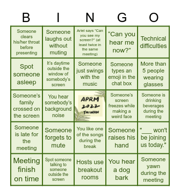 APRM 2022 Bingooooo!!! Bingo Card
