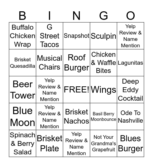 TIN ROOF BLACKOUT BINGO Card