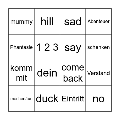 Abenteuerland Bingo Card