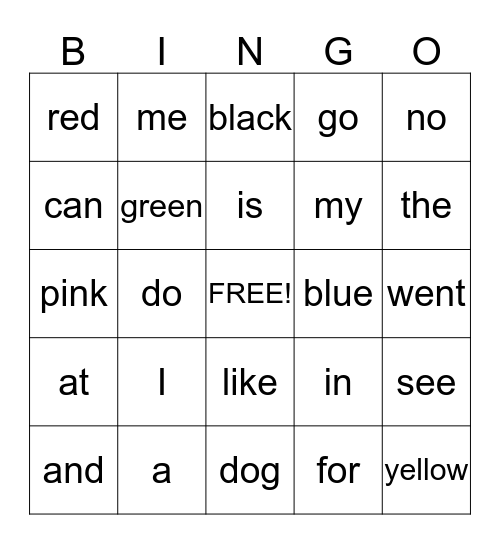 Beginning of the Year Buzz Word Bingo Card